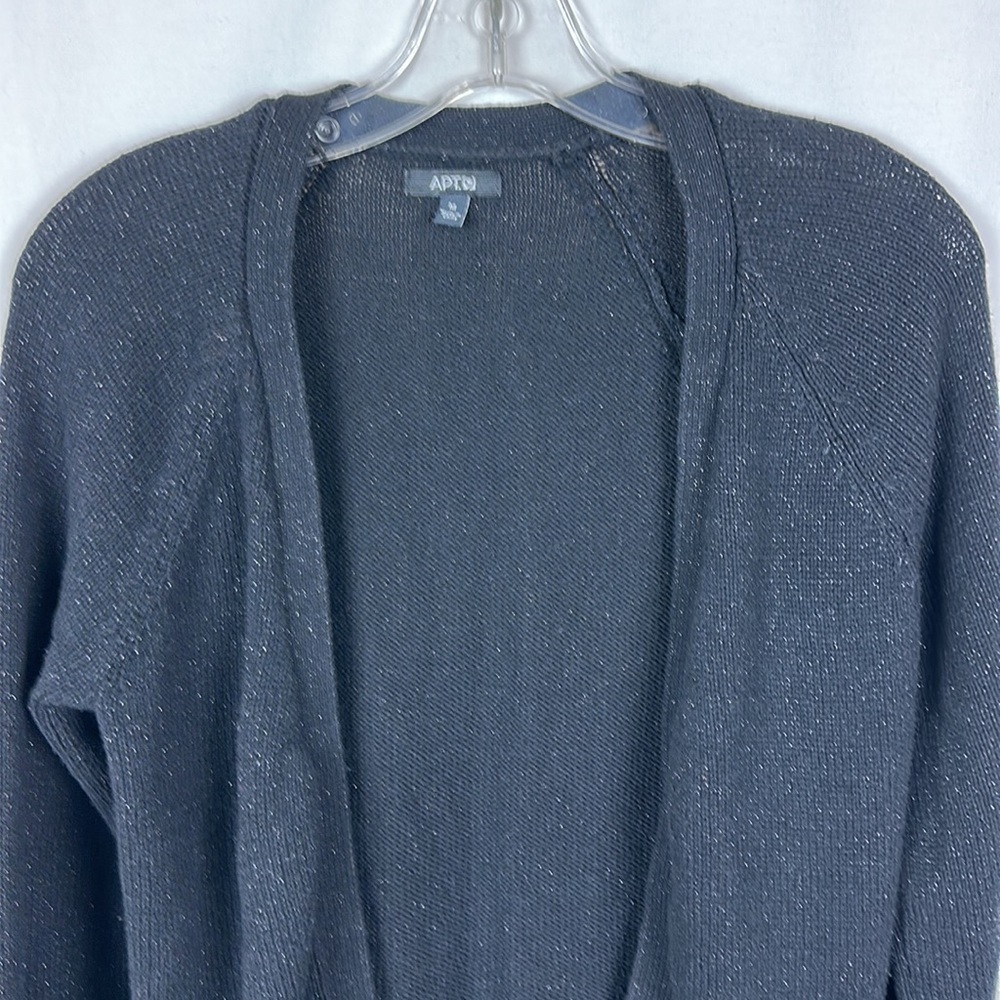 Apt. 9 Black Sweater With Front Hooks, Ruffle Bot… - image 2